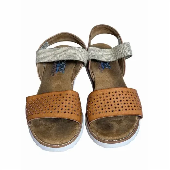 Skechers BOBS Women's Desert Kiss Sandals Brown Size 6 Slingback - Picture 4 of 9